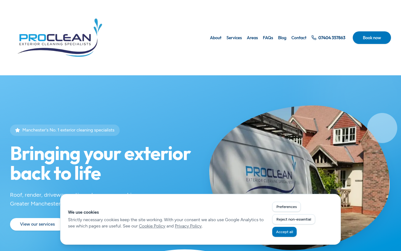 ProClean Exterior Cleaning Specialist website